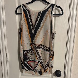 Mossimo Supply Co. Black and Orange Geometric Tank Top